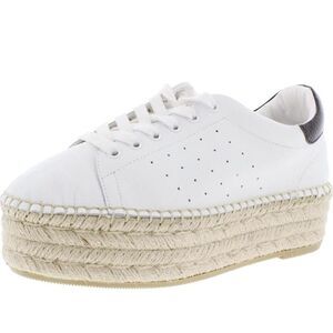 Steve Madden White Leather Platform Sneakers